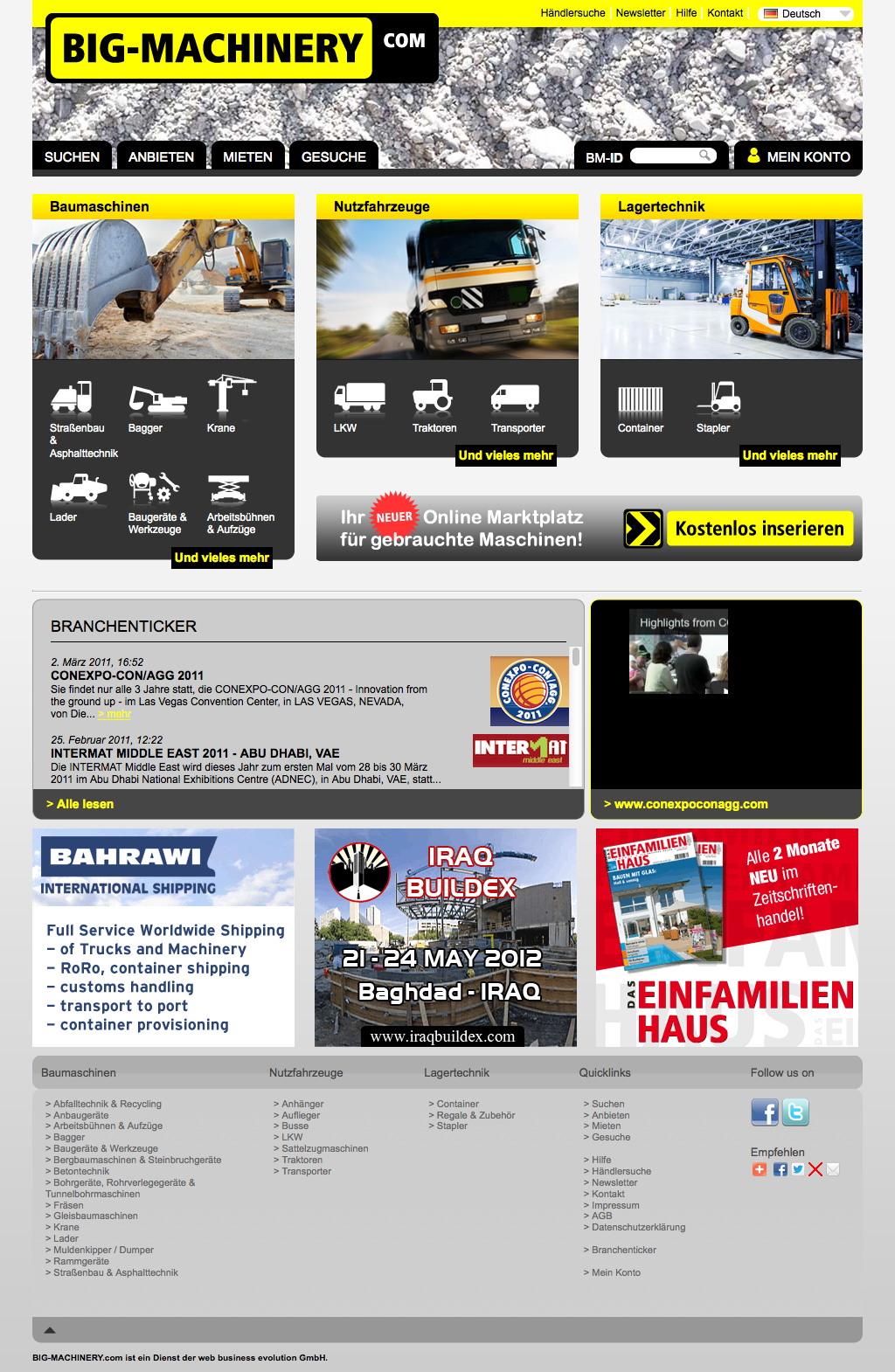 Such- und Filteransicht von Big Machinery